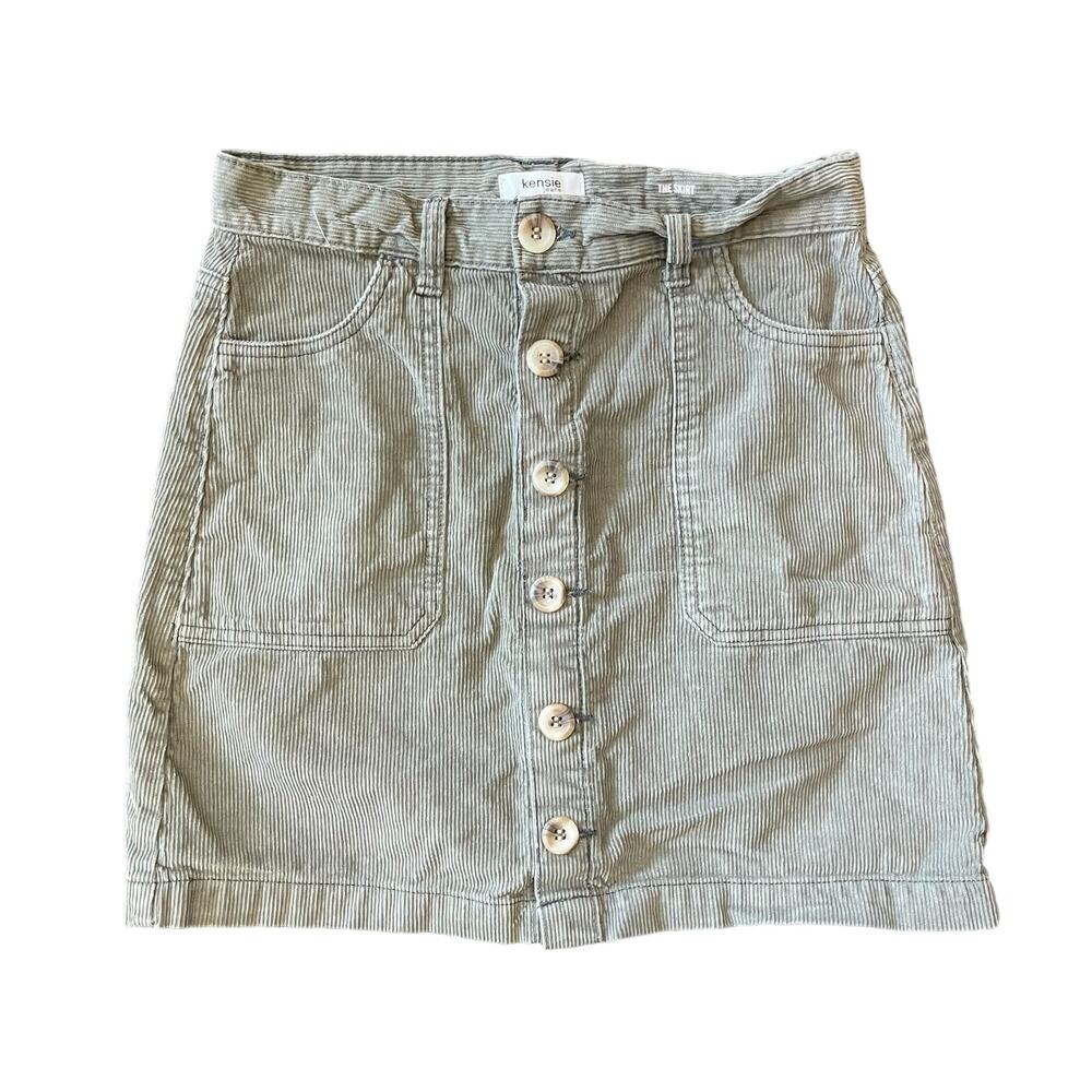 KENSIE High Waist Corduroy Mini Skirt Green Women’s Size 2
